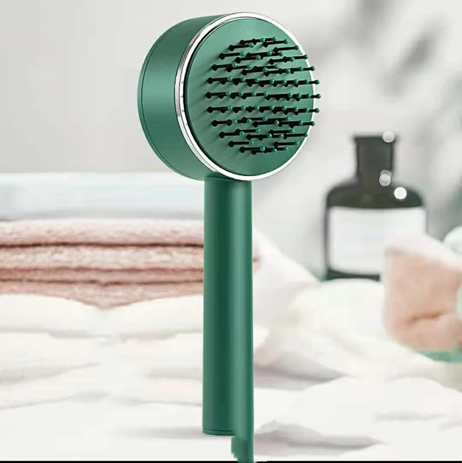 Cepillo de pelo con mango largo masajeador, esponjoso, para peinar, con cojín de aire, peine portátil, cepillo de airbag para peluquería
