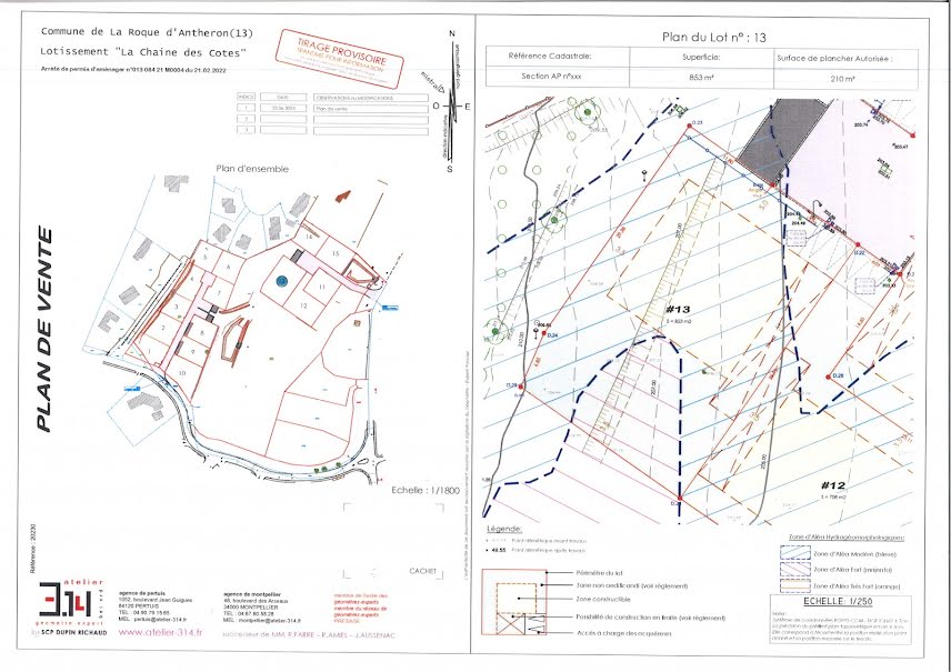 Vente terrain  852 m² à La Roque-d'Anthéron (13640), 243 000 €