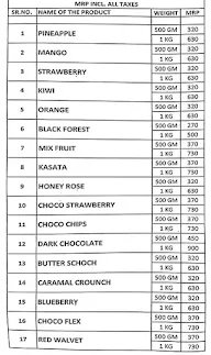 Cakevilla menu 1