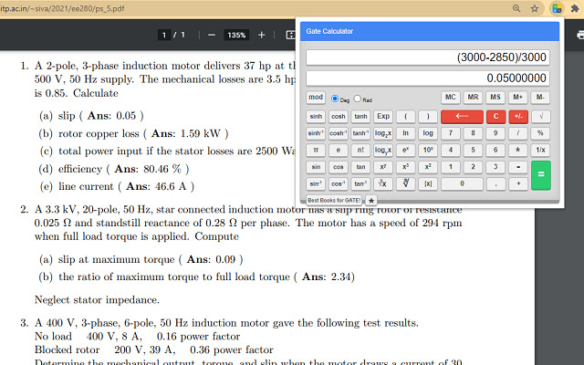 Gate Calculator chrome extension