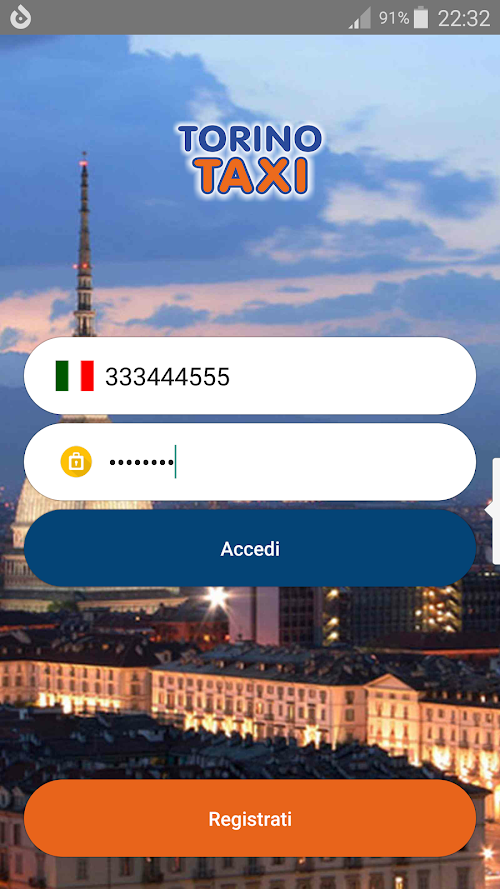 Android application Torino Taxi screenshort