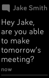 An image that shows how a text notification looks like on Charge 4.