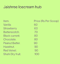 Jaishree Ice Cream Hub menu 1