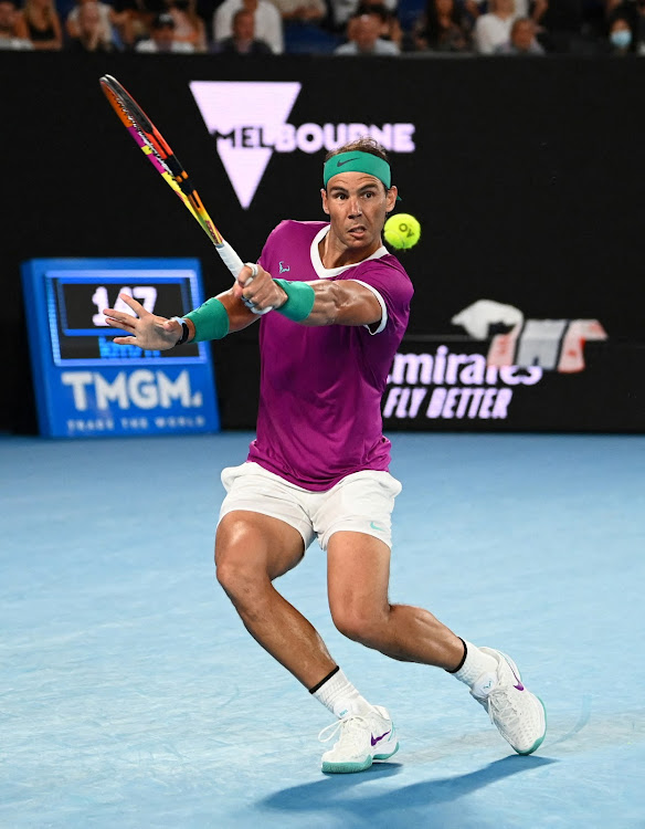 Spain's Rafael Nadal in action against Russia's Daniil Medvedev