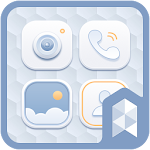 White Block Launcher theme Apk