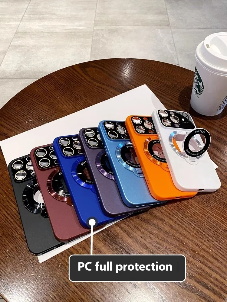 Anwendbar auf Mobiltelefon Shell neu mit Linsenschutz All-Inclusive Magnetic Flip Bracket