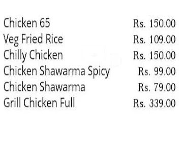 Mr Shawarma menu 