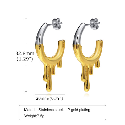 Title 1, Irregular Stainless Steel Flowing Water Drop C-...