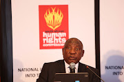 President Cyril Ramaphosa at the SAHRC Hearing on July 2021 unrest, 01 April 2022, in Sandton, Johannesburg. 