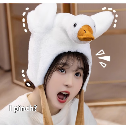 Title 4, Funny Big Goose Plush Childrens Airbag Cap. Pl...