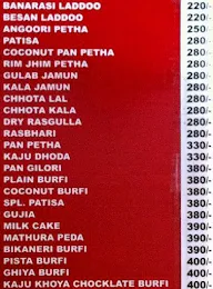 Grover Mithaiwala menu 1