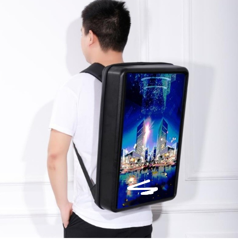 Title 4, 21.5 Inch Display Advertising Backpack. Showcas...