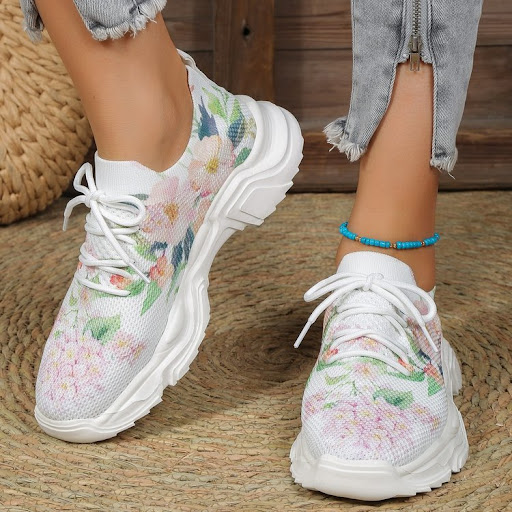 Title 2, Womens Casual Flower Sports Flat Shoes Plus Si...