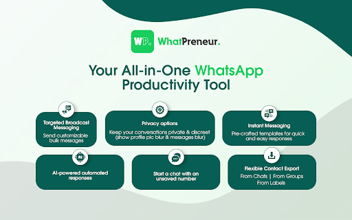 WhatPreneur: WhatsApp™ CRM con protector de contactos, transmisión y más