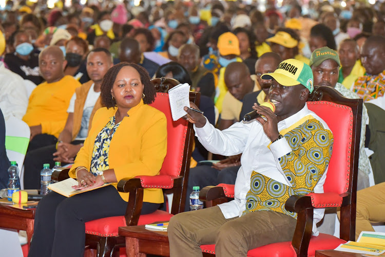 Kenya Kwanza presidential running mate Rigathi Gachagua during a bottom-up economic forum held in Kirinyaga county