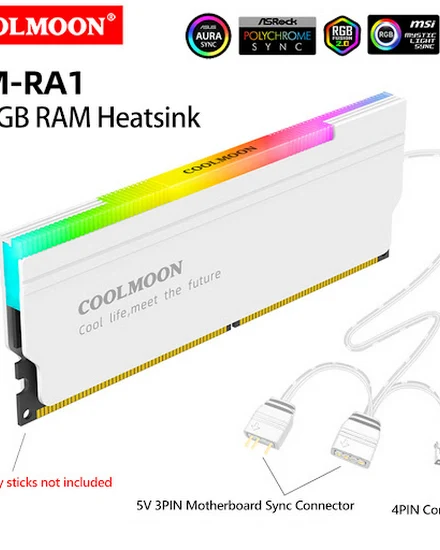 5V-3PIN ARGB RAM Cooler Heatsink Aura Sync DDR4 DDR3 Memo... - 0