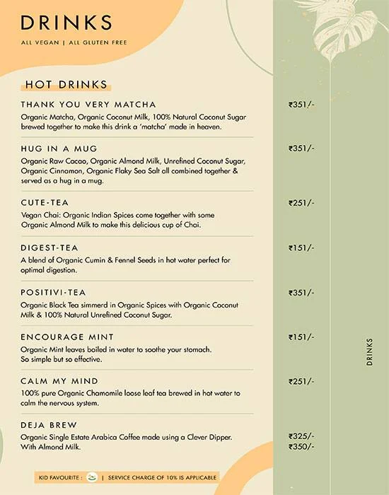 Yogisattva menu 