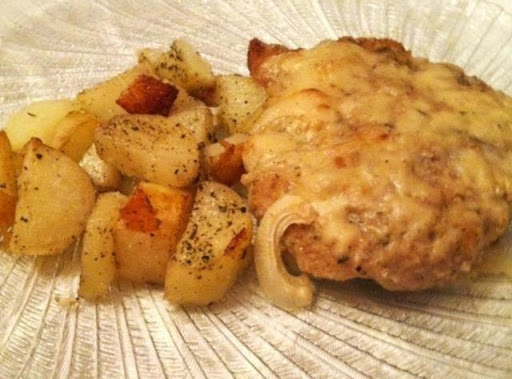 Chops with herb roasted potatoes