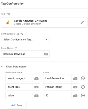 Тег события GA4 в Google Менеджере тегов