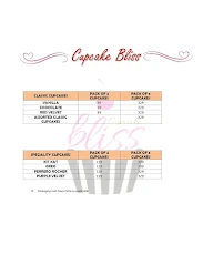 Cupcake Bliss Cake & Desserts menu 1