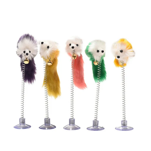 Cartoon Pet Cat Toy Stick Feather Rod Mouse Toy with Mini Bell Cat Catcher Teaser Interactive Cat Toy Kitten игрушки для