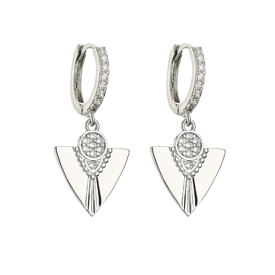 Mikro-Zirkon-Tassel-Ohrringe für Damen, Inverted Triangle Design, für einen stilvollen Look und funkelnden Glanz.