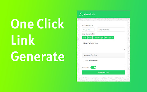 WhatsFlash - WhatsApp Message Link Generator