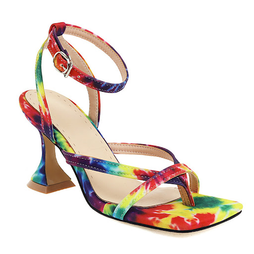 Title 4, Plus Size Stiletto High Heel Square Toe Sandals...