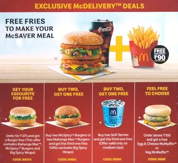 McDonald's menu 