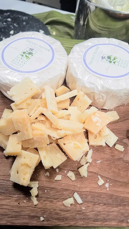 At the California Artisan Cheese Festival 2018 Artisan Cheese Tasting and Marketplace, Penny Royal Farmstead's Velvet Sister, a soft ripened goat milk cheese