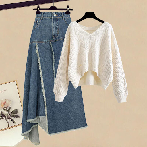 Title 3, Spring Retro High Waist Women Irregular Denim S...