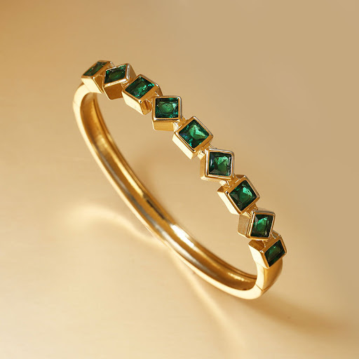 Title 11, Geometric Square Inlaid Color Diamond Bracelet ...