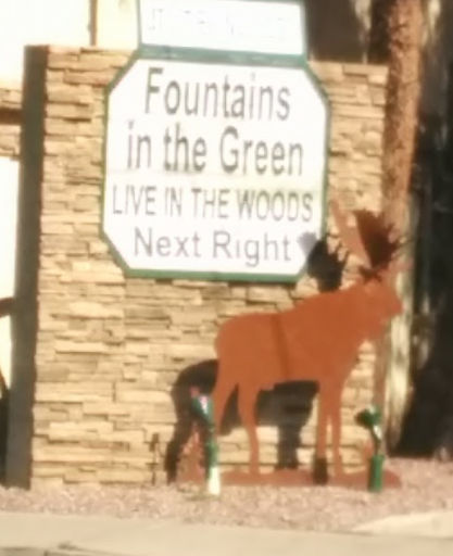 Fountain in the Greens Metal Moose