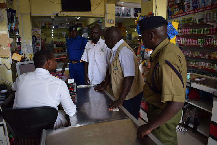 Nema officials during crackdown in Homa Bay town on May 24, 2022