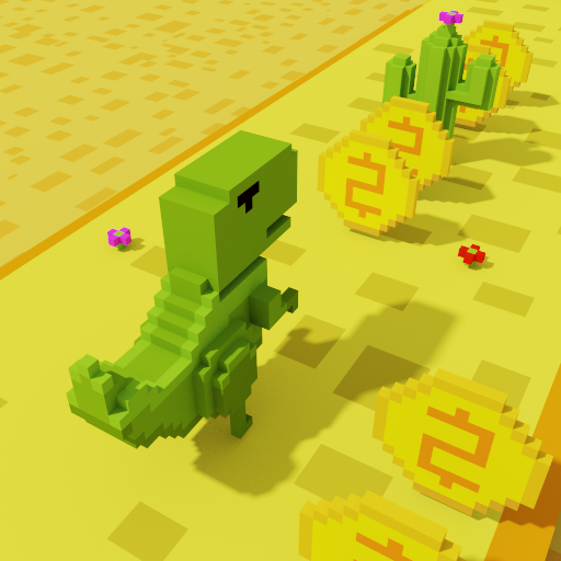 🔥 Download Dino 3D amptrade 0.5.1 [Mod Money] APK MOD. Pixel 3D arcade  game with an iconic dinosaur 