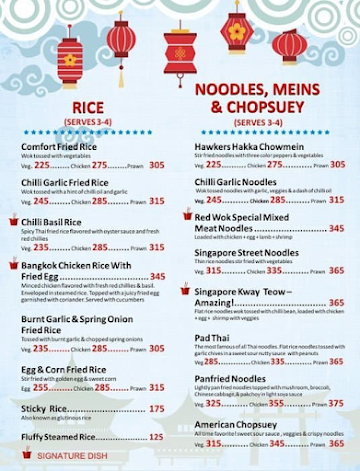 Red Wok menu 