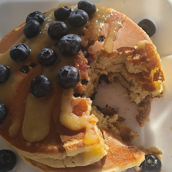 Blueberry Lemon Curd GF Pancakes