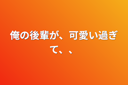 俺の後輩が、可愛い過ぎて、、