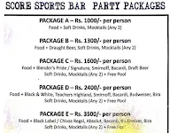 Score Sports Bar menu 1