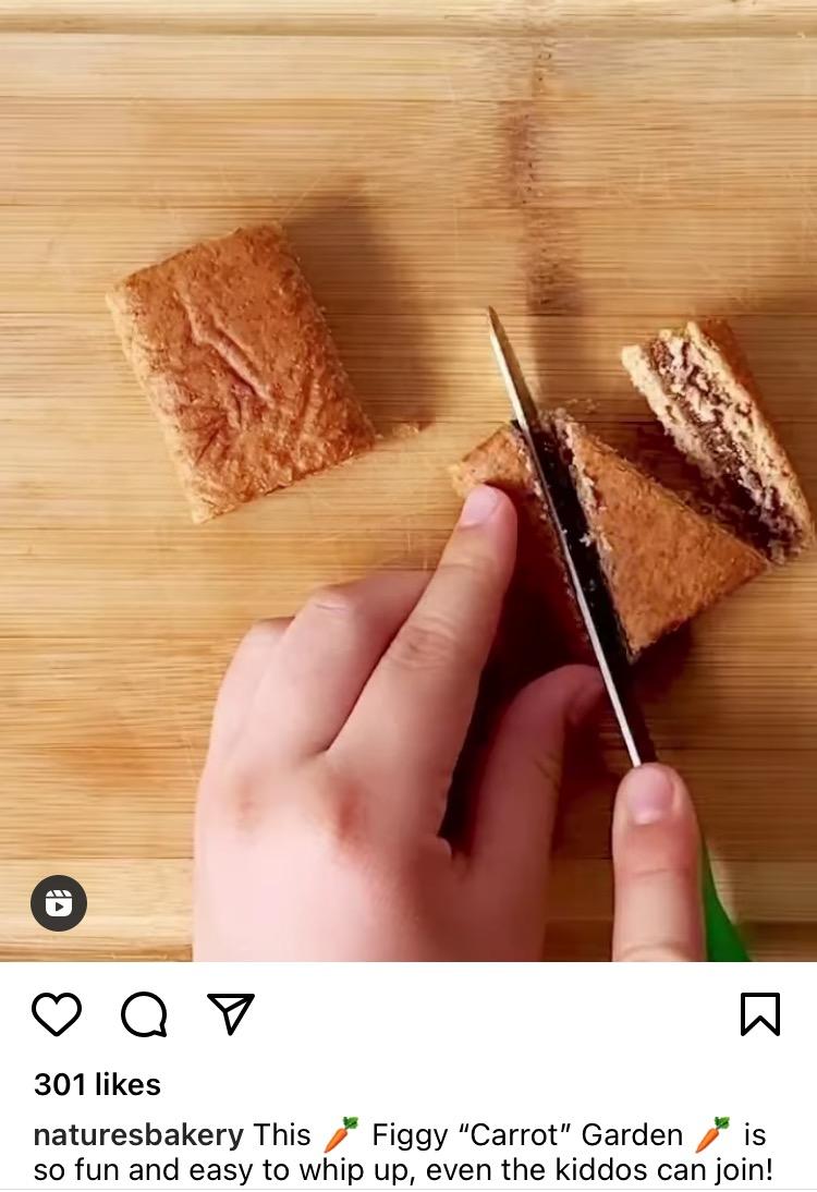 Nature's bakery Instagram post 