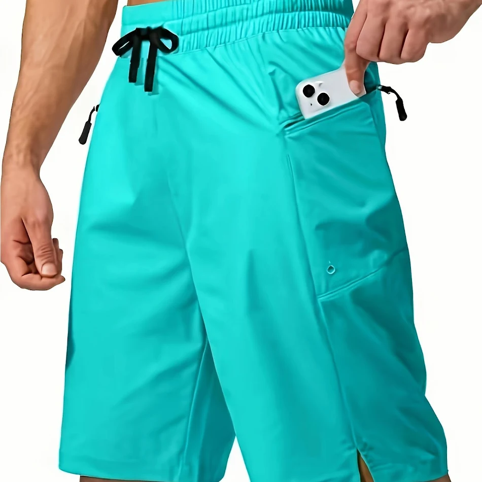 Solid Color Men's Quick-drying Beach Shorts Comfortable and Stylish for Summer Perfect for Beach and Pool Activities Gre
