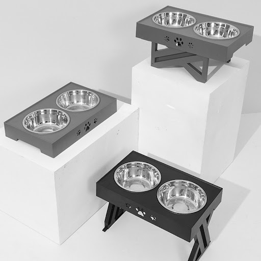 Title 4, Stainless Steel Adjustable Dog Bowl Pet Food Bo...