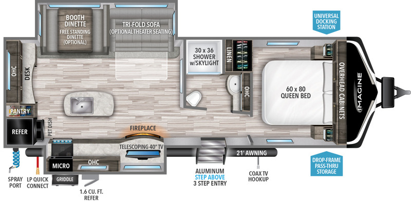 Best Travel Trailers with Office Space Grand Design Imagine 2670MK Floorplan