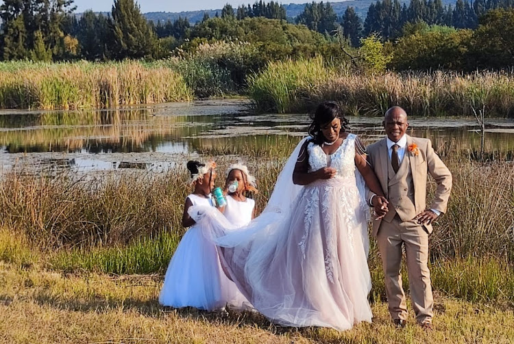 Joseph Ndlovu and Prudence on their wedding day.