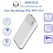 Cục Xạc Sạc Dự Phòng 10000 Mah Wekome Wp - 315 Pin Dự Phòng Sạc Nhanh 2.1A Có 2 Cổng Output Tiện Lợi Hovilo