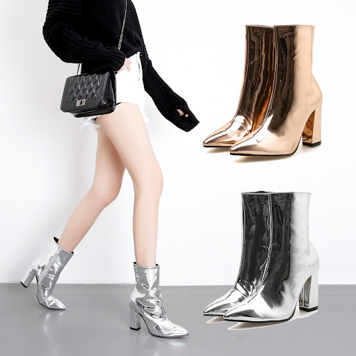 Title 3, Womens patent leather shiny pointed toe thick ...