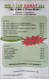 Mie Ayam Gamat menu 1