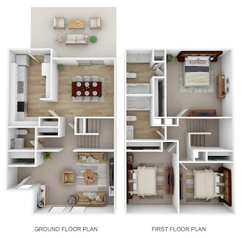 Go to Three Bed, 2.5 Bath Floorplan page.