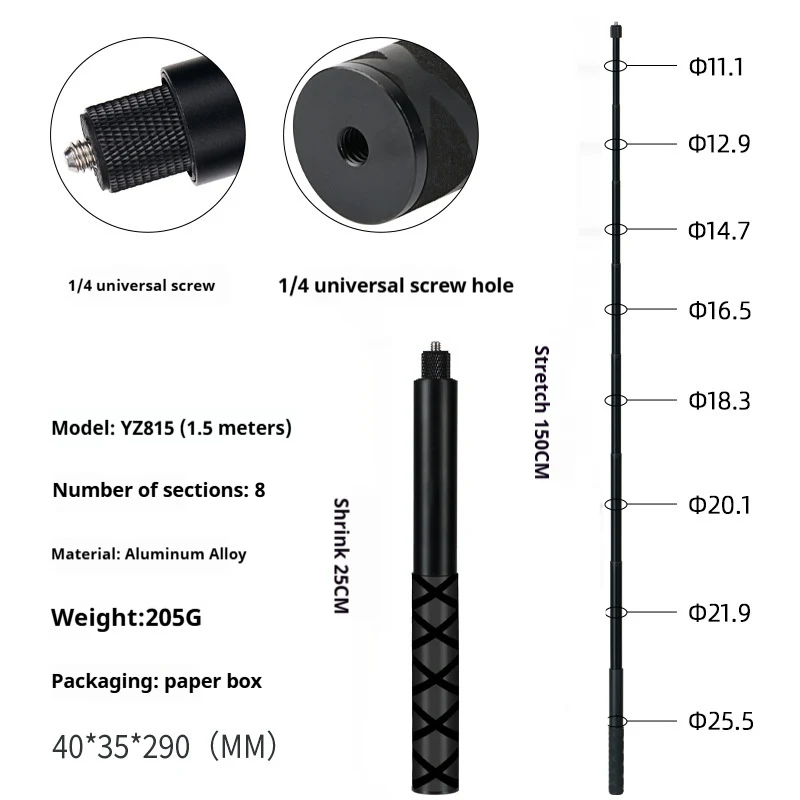 360 Selfie Stick Panoramic Camera Rotating Handle Time Extension Rod Capture Stunning Photos and Videos Extend Recording