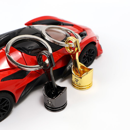 Title 2, Creative Metal Engine Piston Car Key Ring, New ...